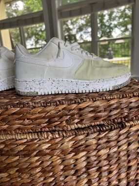 Women’s Nike Air Force 1 Crater Summit Low Top Sneaker in White and Sage